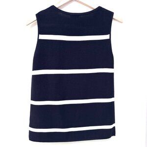 Talbots Women's Knit Top Sleeveless Navy Blue White Stripe szS